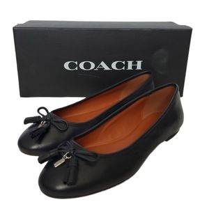 new Coach Bea Leather Flats, Navy 6.5